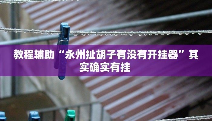 教程辅助“永州扯胡子有没有开挂器”其实确实有挂 
