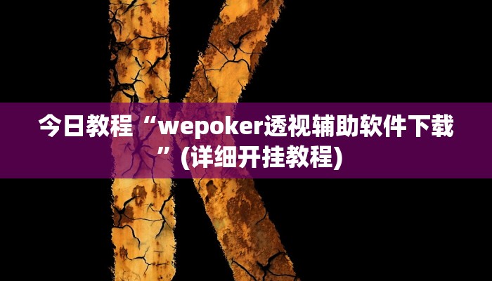 今日教程“wepoker透视辅助软件下载 ”(详细开挂教程)