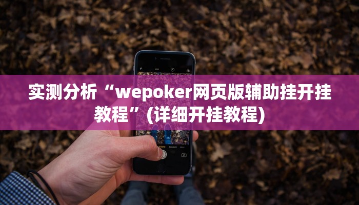 实测分析“wepoker网页版辅助挂开挂教程”(详细开挂教程)