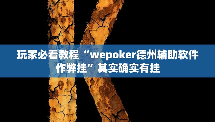 玩家必看教程“wepoker德州辅助软件作弊挂”其实确实有挂