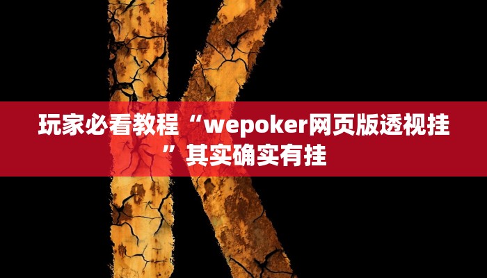 玩家必看教程“wepoker网页版透视挂”其实确实有挂 玩家必看教程“wepoker网页版透视挂”其实确实有挂