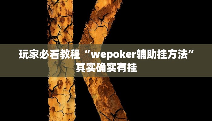 玩家必看教程“wepoker辅助挂方法”其实确实有挂 玩家必看教程“wepoker辅助挂方法”其实确实有挂