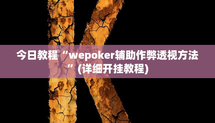 今日教程“wepoker辅助作弊透视方法”(详细开挂教程)