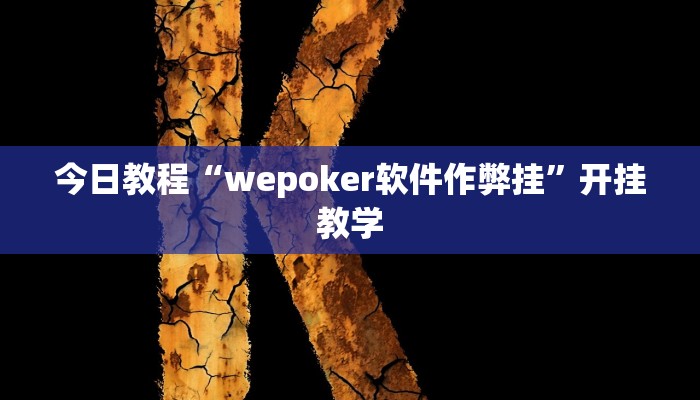 今日教程“wepoker软件作弊挂”开挂教学