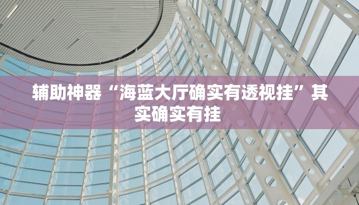 辅助神器“海蓝大厅确实有透视挂”其实确实有挂 
