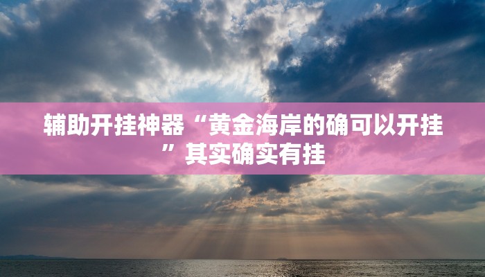 辅助开挂神器“黄金海岸的确可以开挂”其实确实有挂