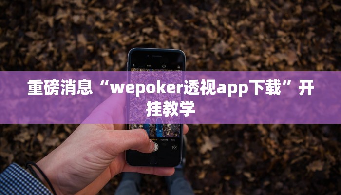 重磅消息“wepoker透视app下载”开挂教学