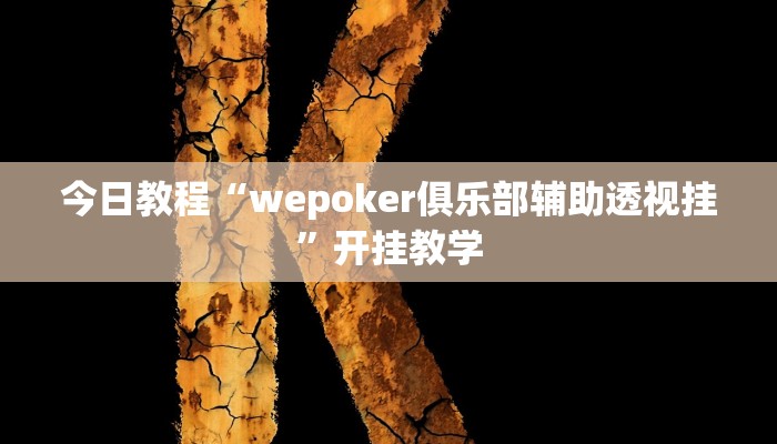 今日教程“wepoker俱乐部辅助透视挂”开挂教学