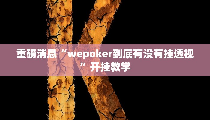 重磅消息“wepoker到底有没有挂透视”开挂教学 重磅消息“wepoker到底有没有挂透视”开挂教学