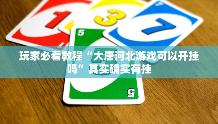 玩家必看教程“大唐河北游戏可以开挂吗”其实确实有挂