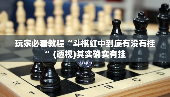 玩家必看教程“斗棋红中到底有没有挂”(透视)其实确实有挂 玩家必看教程“斗棋红中到底有没有挂”(透视)其实确实有挂
