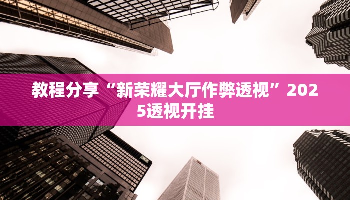教程分享“新荣耀大厅作弊透视”2025透视开挂