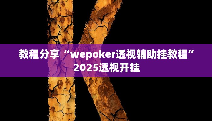 教程分享“wepoker透视辅助挂教程”2025透视开挂