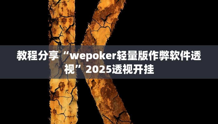 教程分享“wepoker轻量版作弊软件透视”2025透视开挂