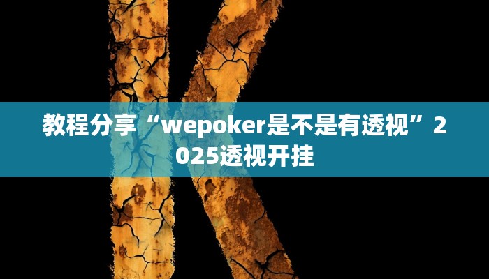 教程分享“wepoker是不是有透视”2025透视开挂