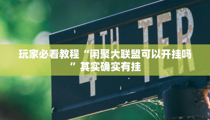 玩家必看教程“闲聚大联盟可以开挂吗”其实确实有挂